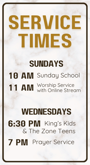 Service Times Indoor, Drive-In, & Online at 11 AM Sunday School at 10 AM